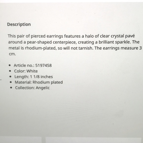 💙💙 SWAROVSKI Drop earrings 💙💙 - Picture 3 of 5